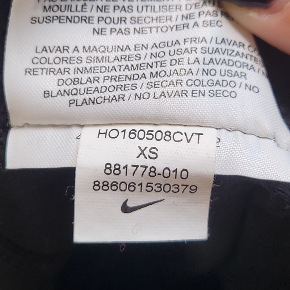 Nike Pro Dri Fit Black/Gold Metallic Swoosh Training Tights XS - Picture 10 of 10